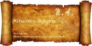 Mihalecz Ajtony névjegykártya